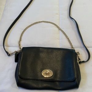 Black Coach Crossbody with Chain Strap